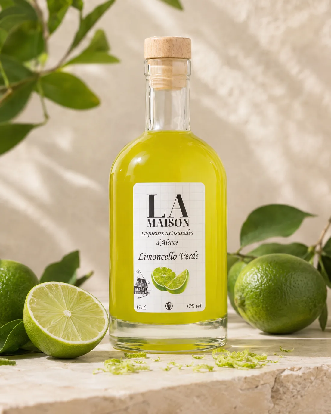 Liqueur artisanale Limoncello Verde de La Maison, Alsace